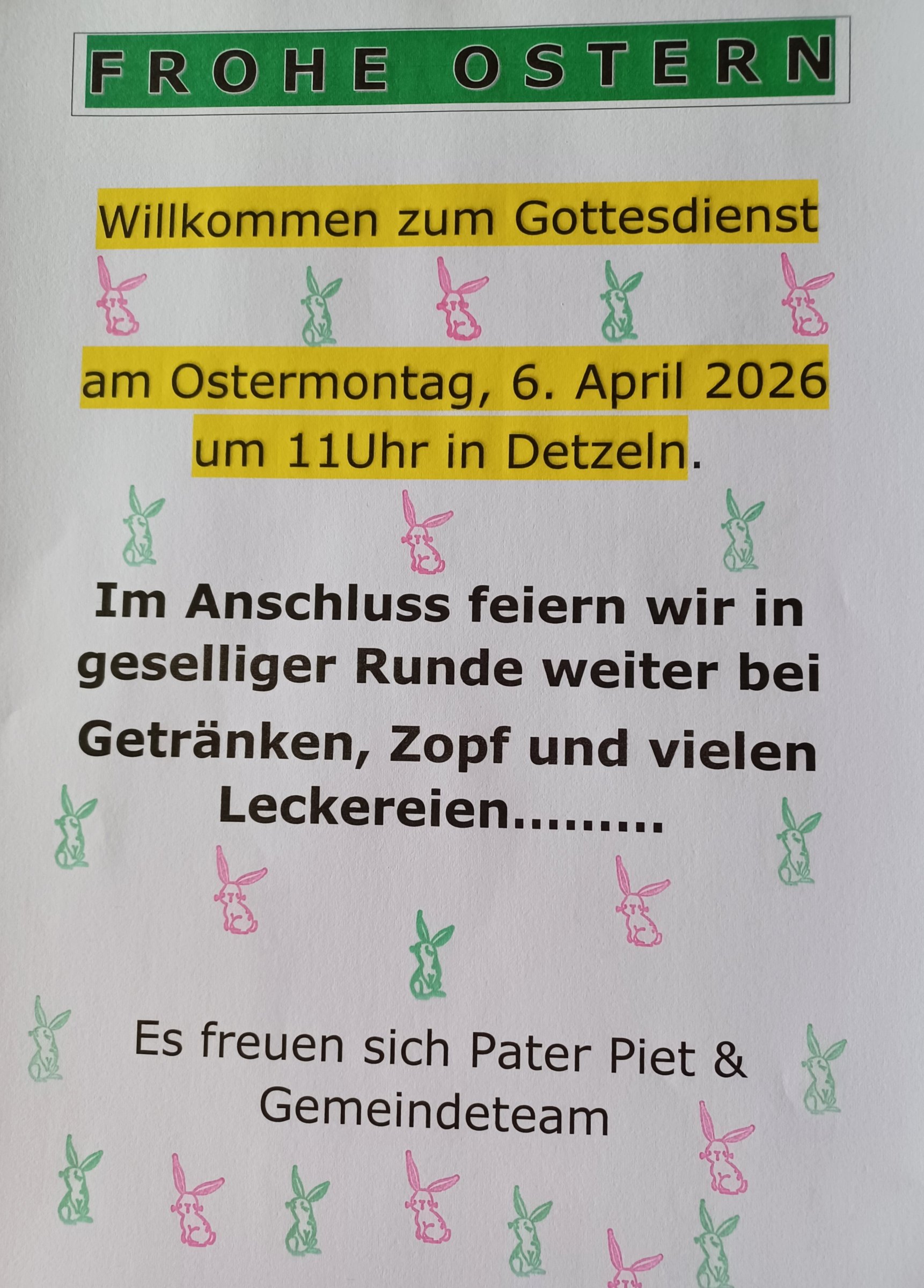 Ostermontag Gottesdienst 2026
