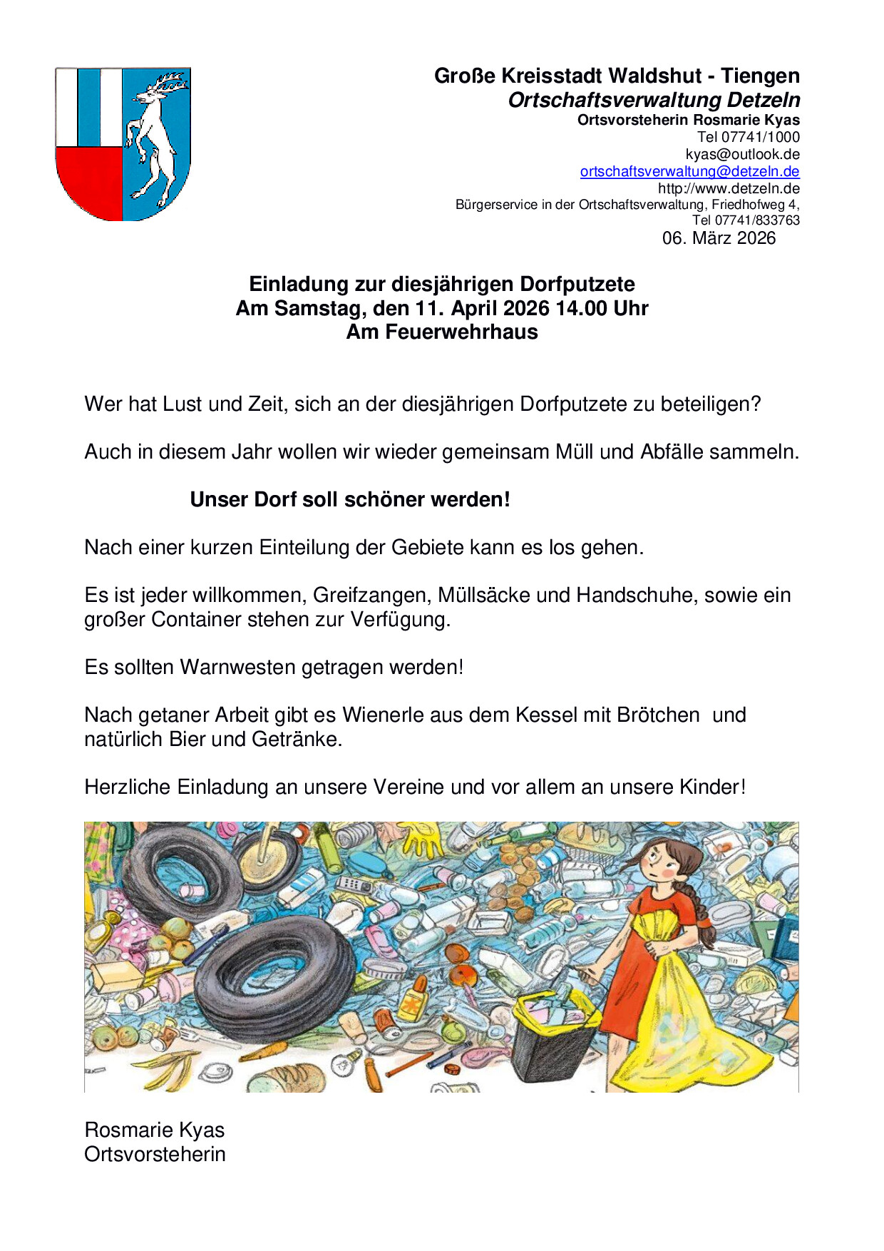 Einladung zur Dorfputzete am 11.04.2026